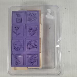 Stampin' Up Occasionally 8 Wooden Stamps New Unmounted Floral Wedding Party